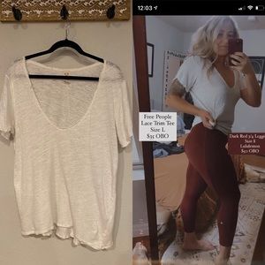 We The Free Lace Trim Tee